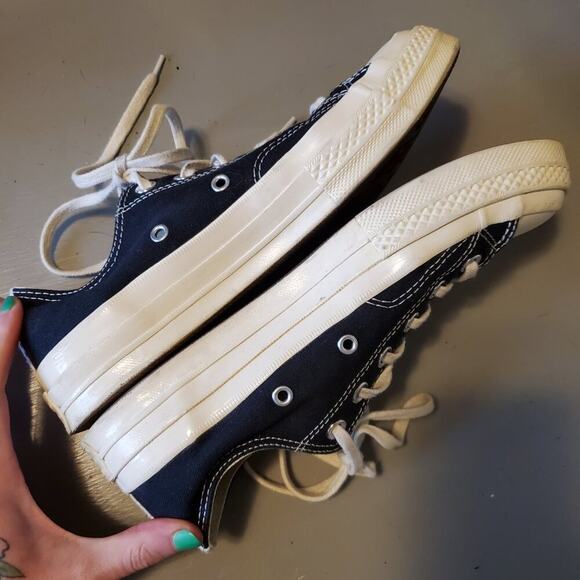 Converse x PLAY Comme des Garçons Chuck 70 Unisex Low Top Shoe Black and White - Picture 7 of 12